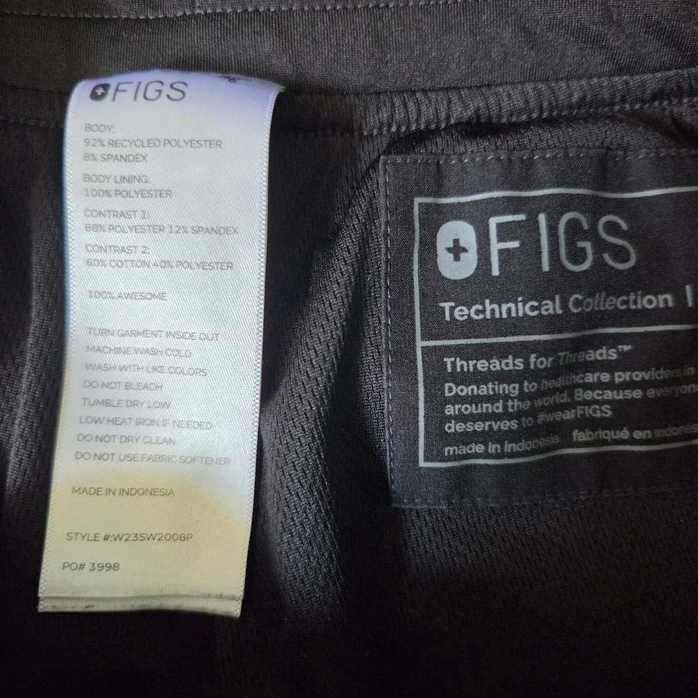 FIGS‎ Zamora Jogger Scrub Pants Black Technical Collection W23SW2008P Mens Small